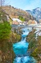 Rapids on Traun river, Ebensee, Salzkammergut, Austria