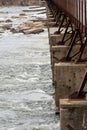 The Rapids underneath the Bridge over the James River Royalty Free Stock Photo