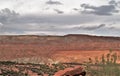 Raplee Anticline and Desert Plains near Mexican Hat Royalty Free Stock Photo