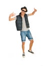 Rapper dancing and gesticulate Royalty Free Stock Photo