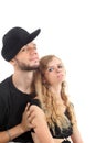Rapper and graceful girl in black Royalty Free Stock Photo