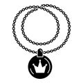 Rapper necklace icon, simple style Royalty Free Stock Photo