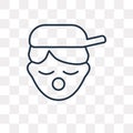 Rapper vector icon isolated on transparent background, linear Ra