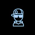 rapper vector icon in neon style. One of Life style collection icon can be used for UI, UX