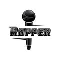 Rapper word design with microphone Royalty Free Stock Photo