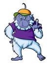 The rapper yeti is gesturing with a cool pose