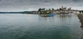 Harbor and city of Rapperswil with the historic castle and church