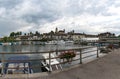 Harbor and city of Rapperswil with the historic castle and church