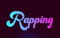 Rapping pink word text logo icon design for typography