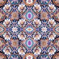 Rapport seamless of flowers with relief for pattern. Generative AI. Pattern mirrored repeat duplicates background