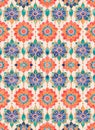 Rapport seamless of Mandalas shapes and abstract flowers for wallpaper. Generative AI