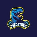 Raptor mascot logo design vector with modern illustration concept style for badge, emblem and t shirt printing. Angry raptor