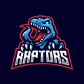 raptor mascot logo gaming illustration vector jurrasic mascot logo team Royalty Free Stock Photo