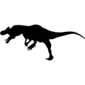 Raptor silhouette black illustration for tattoo