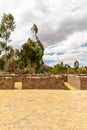 Raqchi, Inca archaeological site in Cusco, Peru Ruin of Temple of Wiracocha at Chacha,America Royalty Free Stock Photo