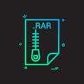 RAR application download file files format icon vector design Royalty Free Stock Photo