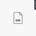 RAR file format, linear style sign for mobile concept and web design Royalty Free Stock Photo