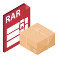 Rar file icon, isometric style Royalty Free Stock Photo