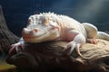 rare albino alligator basking in the sun Royalty Free Stock Photo