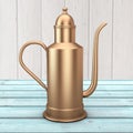 Rare Antique Brass Cooper Teapot. 3d Rendering Royalty Free Stock Photo