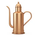 Rare Antique Brass Cooper Teapot. 3d Rendering