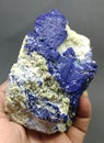 Rare Blue Etched  Lazurite Mineral Specimen from badakhshan AFghanistan Royalty Free Stock Photo