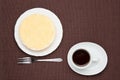 Rare cheese cake and coffee Royalty Free Stock Photo