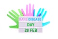Rare Disease Day Poster or Banner Background. Top view Royalty Free Stock Photo