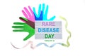 Rare Disease Day Poster or Banner Background. Top view Royalty Free Stock Photo