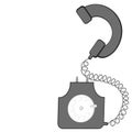 Rare disk phone on a white background. Vector image, square. Isolate.