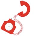 Rare disk phone on a white background. Vector image, square. Isolate
