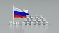 rare-earth elements with russian flag - 3D rendering Royalty Free Stock Photo