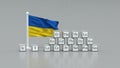 rare-earth elements with ukrainian flag Royalty Free Stock Photo