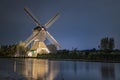 Rare illuminated windmill at Kinderdjik Royalty Free Stock Photo