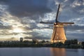 Rare illuminated windmill at kinderdjik Royalty Free Stock Photo