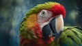Great Green Macaw parrot head shot view