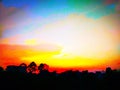 Rare and matchless graphic designing of a sunset Royalty Free Stock Photo