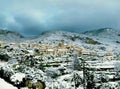 A rare natural phenomenon . Palma de Mallorca Spain . snow in Mallorca