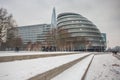 City Hall in the snow, London, UK