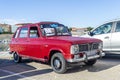 Rare old-timer, the French Renault 6 TL from the 1970s outdoors in sunny weather