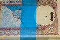 Rare Old Two Rupee notes combined on the table, India money on the rotating table. Old Indian Currency notes on a rotating table,