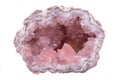 Rare Pink Amethyst Geode Cluster from Patagonia, Argentina. Isolated on white Royalty Free Stock Photo