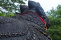 Rare profile of 350 year old monolithic statue of Nandi (Bull), Chamundi Hill, Mysore, India. Royalty Free Stock Photo