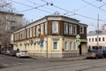 19th-century \'half-stone\' house, at Novokuznetskaya Street in historic Zamoskvorechye District, Moscow, Russia