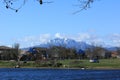 Rare sighting of Mt. Diablo with snow Mountain in California Royalty Free Stock Photo