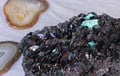 Rare Silicon Carbide Moissanite mineral colorful stone. Moissanite natural carbon silicide Royalty Free Stock Photo