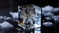 rare snowflake in acrylic cube