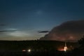 Noctilucent Clouds NLC and a thunderstorm with sheet lightning in one shot