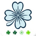 Rare variation four leaf clover Luck charm vector colored and line art holiday irish Saint Patrick`s Day, LÃÂ¡ FhÃÂ©ile PÃÂ¡draig