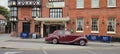 Rare Vintage Red Bentley R-Type circa 1953 at Maids Head Hotel, Tombland, Norwich, Norfolk, England.